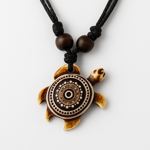 Sea Turtle Pendant Necklace | Boho Beach Charm | Handmade by Amber- - Picture 1 of 4